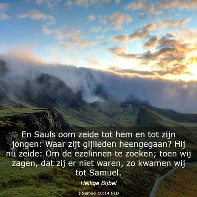 Picture 03 - 1 Samuël 10:14 NLD - En Sauls oom zeide tot hem en tot zijn jongen: - Bible Verse Picture