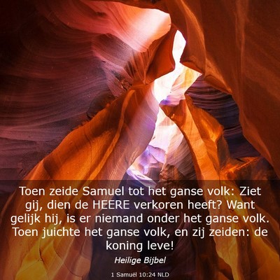 Picture 03 - 1 Samuël 10:24 NLD - Toen zeide Samuel tot het ganse volk: Ziet gij, - Bible Verse Picture