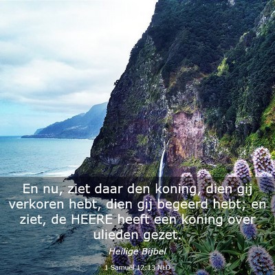 Picture 03 - 1 Samuël 12:13 NLD - En nu, ziet daar den koning, dien gij verkoren - Bible Verse Picture