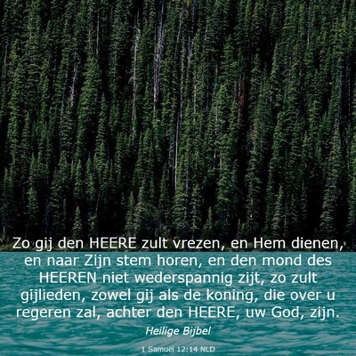 Picture 03 - 1 Samuël 12:14 NLD - Zo gij den HEERE zult vrezen, en Hem dienen, en - Bible Verse Picture