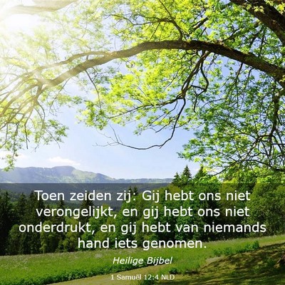 Picture 03 - 1 Samuël 12:4 NLD - Toen zeiden zij: Gij hebt ons niet verongelijkt, - Bible Verse Picture