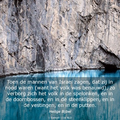 Picture 03 - 1 Samuël 13:6 NLD - Toen de mannen van Israel zagen, dat zij in nood - Bible Verse Picture