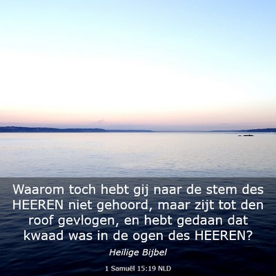 Picture 03 - 1 Samuël 15:19 NLD - Waarom toch hebt gij naar de stem des HEEREN niet - Bible Verse Picture