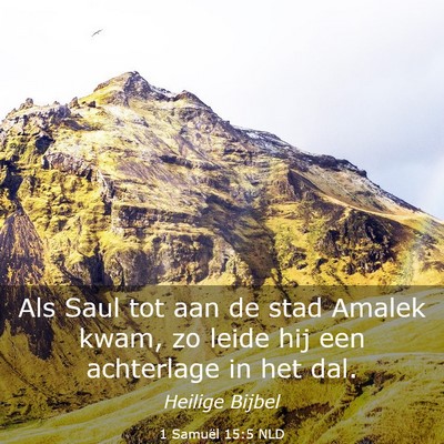 Picture 03 - 1 Samuël 15:5 NLD - Als Saul tot aan de stad Amalek kwam, zo leide - Bible Verse Picture
