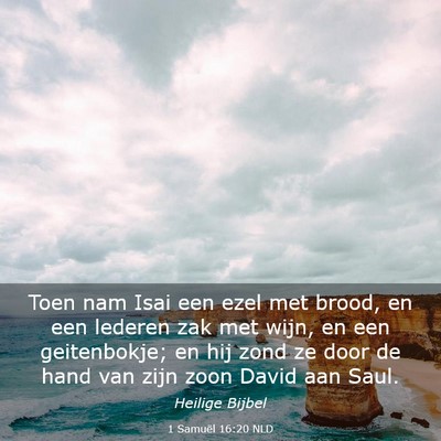 Picture 03 - 1 Samuël 16:20 NLD - Toen nam Isai een ezel met brood, en een lederen - Bible Verse Picture