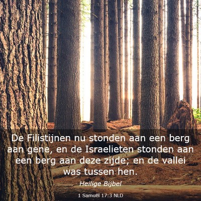 Picture 03 - 1 Samuël 17:3 NLD - De Filistijnen nu stonden aan een berg aan gene, - Bible Verse Picture