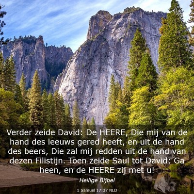 Picture 03 - 1 Samuël 17:37 NLD - Verder zeide David: De HEERE, Die mij van de hand - Bible Verse Picture