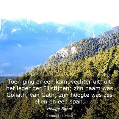 Picture 03 - 1 Samuël 17:4 NLD - Toen ging er een kampvechter uit, uit het leger - Bible Verse Picture