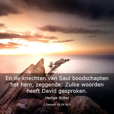 Picture 03 - 1 Samuël 18:24 NLD - En de knechten van Saul boodschapten het hem, - Bible Verse Picture