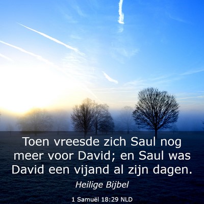 Picture 03 - 1 Samuël 18:29 NLD - Toen vreesde zich Saul nog meer voor David; en - Bible Verse Picture