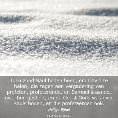 Picture 03 - 1 Samuël 19:20 NLD - Toen zond Saul boden heen, om David te halen; die - Bible Verse Picture