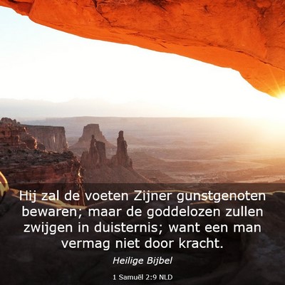 Picture 03 - 1 Samuël 2:9 NLD - Hij zal de voeten Zijner gunstgenoten bewaren; - Bible Verse Picture