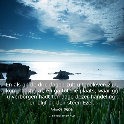 Picture 03 - 1 Samuël 20:19 NLD - En als gij de drie dagen zult uitgebleven zijn, - Bible Verse Picture