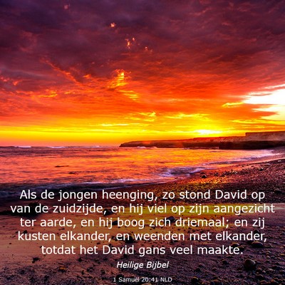Picture 03 - 1 Samuël 20:41 NLD - Als de jongen heenging, zo stond David op van de - Bible Verse Picture
