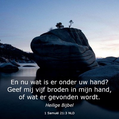 Picture 03 - 1 Samuël 21:3 NLD - En nu wat is er onder uw hand? Geef mij vijf - Bible Verse Picture