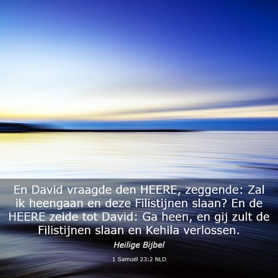 Picture 03 - 1 Samuël 23:2 NLD - En David vraagde den HEERE, zeggende: Zal ik - Bible Verse Picture