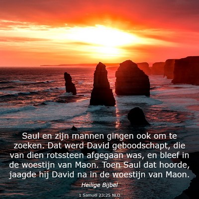 Picture 03 - 1 Samuël 23:25 NLD - Saul en zijn mannen gingen ook om te zoeken. Dat - Bible Verse Picture