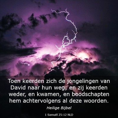 Picture 03 - 1 Samuël 25:12 NLD - Toen keerden zich de jongelingen van David naar - Bible Verse Picture