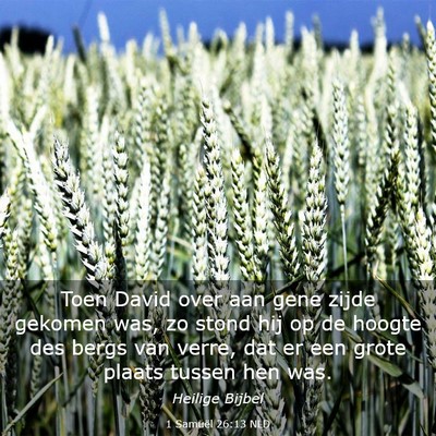 Picture 03 - 1 Samuël 26:13 NLD - Toen David over aan gene zijde gekomen was, zo - Bible Verse Picture