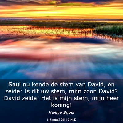 Picture 03 - 1 Samuël 26:17 NLD - Saul nu kende de stem van David, en zeide: Is dit - Bible Verse Picture