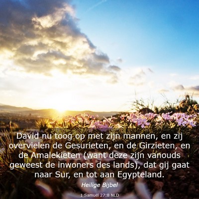 Picture 03 - 1 Samuël 27:8 NLD - David nu toog op met zijn mannen, en zij - Bible Verse Picture