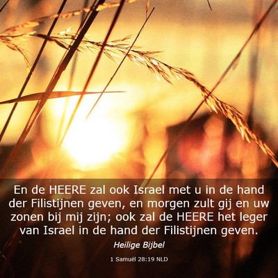 Picture 03 - 1 Samuël 28:19 NLD - En de HEERE zal ook Israel met u in de hand der - Bible Verse Picture