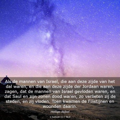 Picture 03 - 1 Samuël 31:7 NLD - Als de mannen van Israel, die aan deze zijde van - Bible Verse Picture