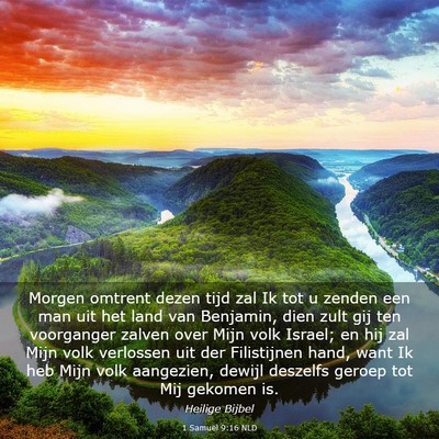 Picture 03 - 1 Samuël 9:16 NLD - Morgen omtrent dezen tijd zal Ik tot u zenden een - Bible Verse Picture