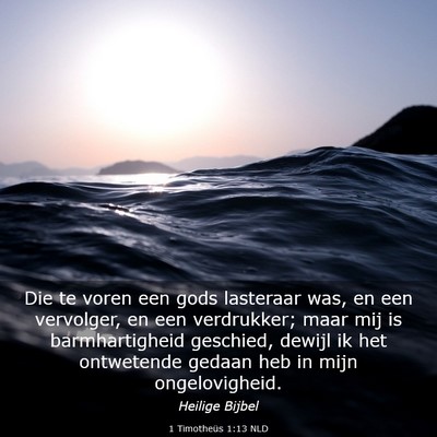 Picture 03 - 1 Timotheüs 1:13 NLD - Die te voren een gods lasteraar was, en een - Bible Verse Picture
