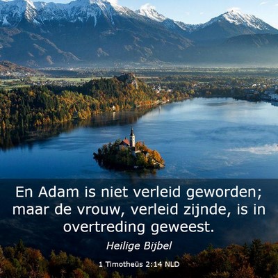 Picture 03 - 1 Timotheüs 2:14 NLD - En Adam is niet verleid geworden; maar de vrouw, - Bible Verse Picture