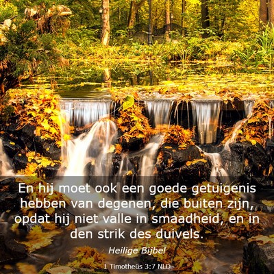 Picture 03 - 1 Timotheüs 3:7 NLD - En hij moet ook een goede getuigenis hebben van - Bible Verse Picture