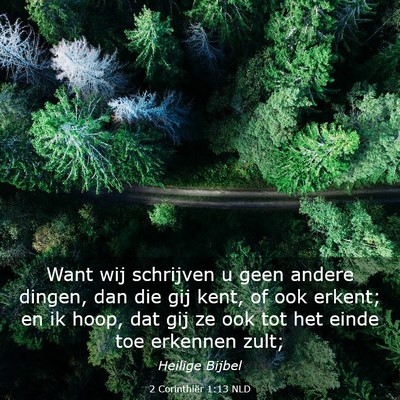Picture 03 - 2 Corinthiër 1:13 NLD - Want wij schrijven u geen andere dingen, dan die - Bible Verse Picture