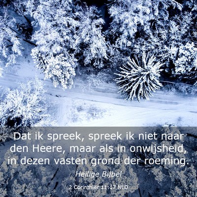Picture 03 - 2 Corinthiër 11:17 NLD - Dat ik spreek, spreek ik niet naar den Heere, - Bible Verse Picture