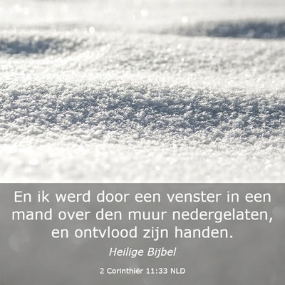 Picture 03 - 2 Corinthiër 11:33 NLD - En ik werd door een venster in een mand over den - Bible Verse Picture