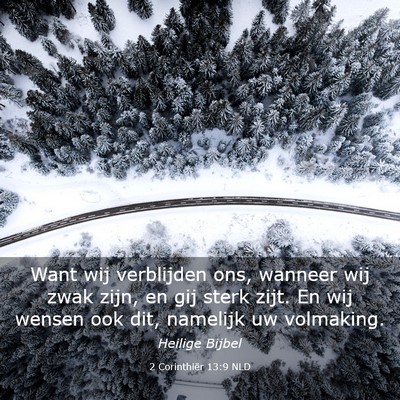 Picture 03 - 2 Corinthiër 13:9 NLD - Want wij verblijden ons, wanneer wij zwak zijn, - Bible Verse Picture