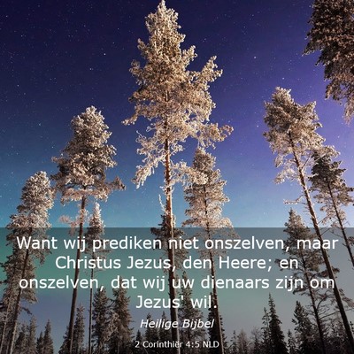 Picture 03 - 2 Corinthiër 4:5 NLD - Want wij prediken niet onszelven, maar Christus - Bible Verse Picture
