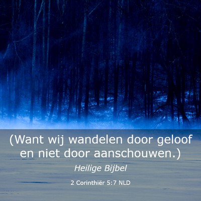Picture 03 - 2 Corinthiër 5:7 NLD - (Want wij wandelen door geloof en niet door - Bible Verse Picture
