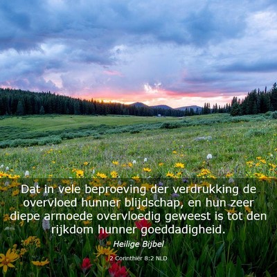 Picture 03 - 2 Corinthiër 8:2 NLD - Dat in vele beproeving der verdrukking de - Bible Verse Picture