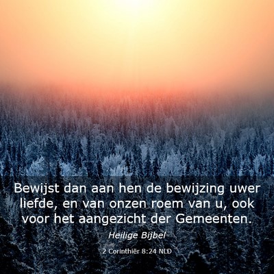 Picture 03 - 2 Corinthiër 8:24 NLD - Bewijst dan aan hen de bewijzing uwer liefde, en - Bible Verse Picture