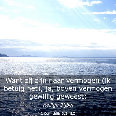 Picture 03 - 2 Corinthiër 8:3 NLD - Want zij zijn naar vermogen (ik betuig het), ja, - Bible Verse Picture