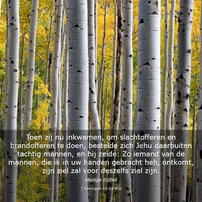 Picture 03 - 2 Koningen 10:24 NLD - Toen zij nu inkwamen, om slachtofferen en - Bible Verse Picture