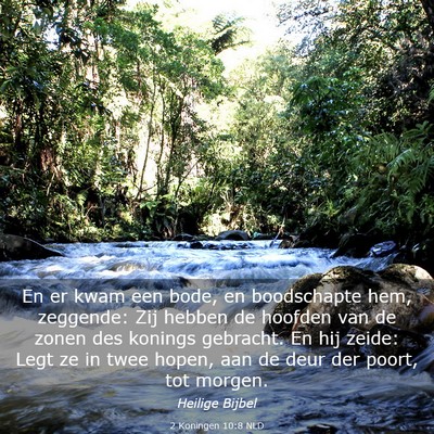 Picture 03 - 2 Koningen 10:8 NLD - En er kwam een bode, en boodschapte hem, - Bible Verse Picture