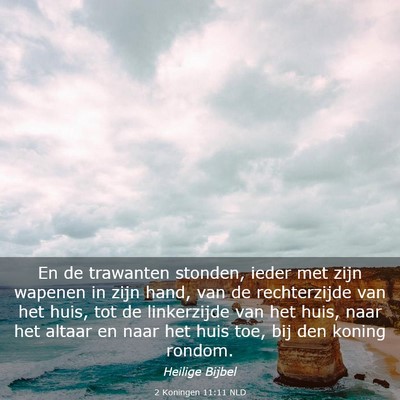 Picture 03 - 2 Koningen 11:11 NLD - En de trawanten stonden, ieder met zijn wapenen - Bible Verse Picture