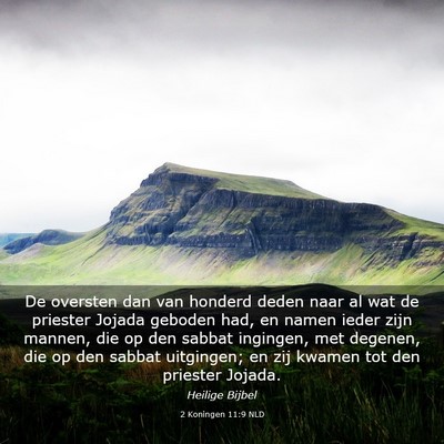 Picture 03 - 2 Koningen 11:9 NLD - De oversten dan van honderd deden naar al wat de - Bible Verse Picture