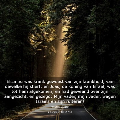 Picture 03 - 2 Koningen 13:14 NLD - Elisa nu was krank geweest van zijn krankheid, - Bible Verse Picture
