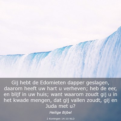 Picture 03 - 2 Koningen 14:10 NLD - Gij hebt de Edomieten dapper geslagen, daarom - Bible Verse Picture