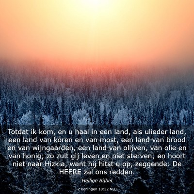 Picture 03 - 2 Koningen 18:32 NLD - Totdat ik kom, en u haal in een land, als ulieder - Bible Verse Picture