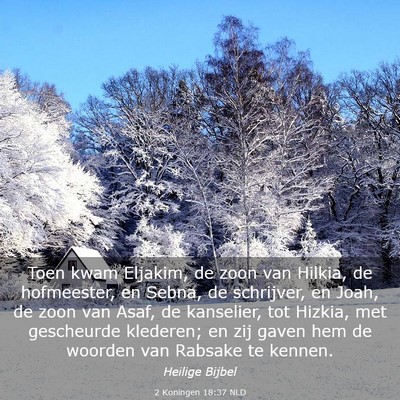 Picture 03 - 2 Koningen 18:37 NLD - Toen kwam Eljakim, de zoon van Hilkia, de - Bible Verse Picture