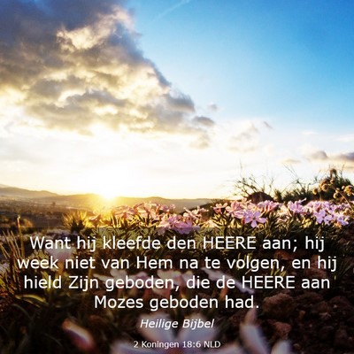Picture 03 - 2 Koningen 18:6 NLD - Want hij kleefde den HEERE aan; hij week niet van - Bible Verse Picture