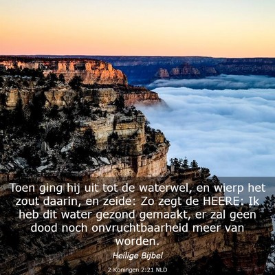 Picture 03 - 2 Koningen 2:21 NLD - Toen ging hij uit tot de waterwel, en wierp het - Bible Verse Picture